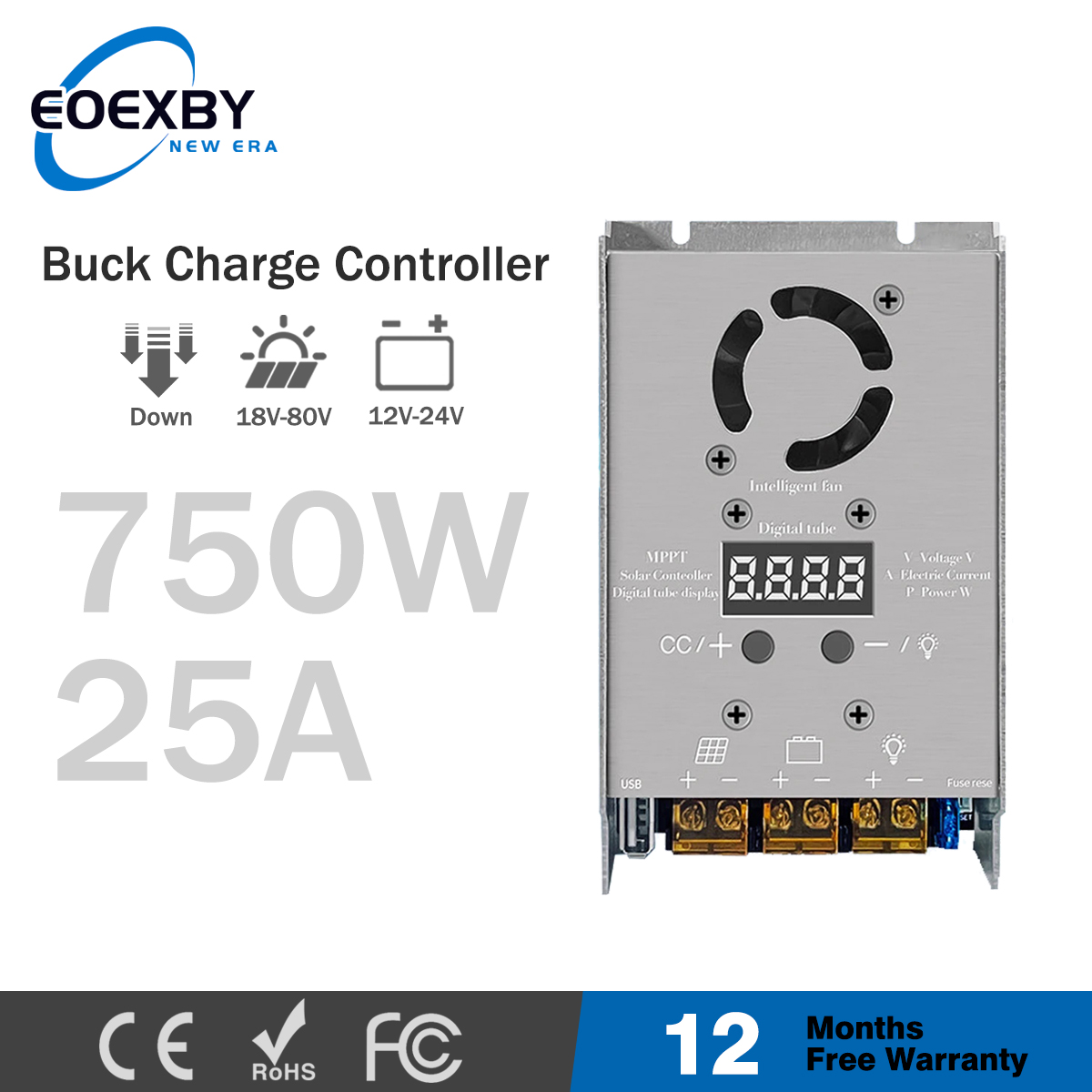Pwm Charge Controller - MPPT 750W 스텝다운 솔라 컨트롤러 12V