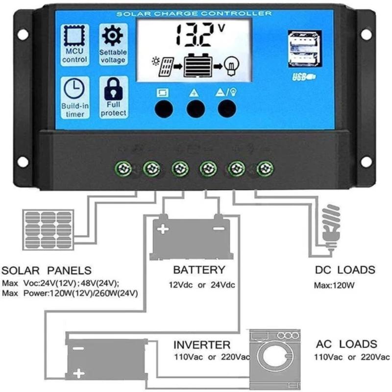 1Pc 태양광 충전 컨트롤러 10A/20A/30A 태양 - Pwm Charge Controller 리뷰 및 가격